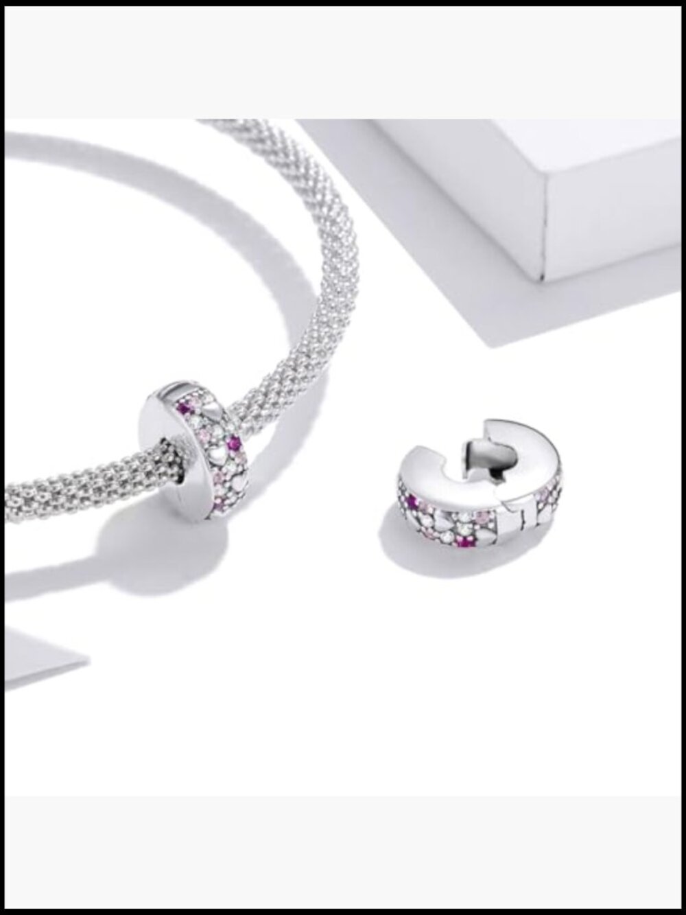 Sterling Silver Bead Charms Stopper Spacers For Bracelets Charm Bracelet Making View 2